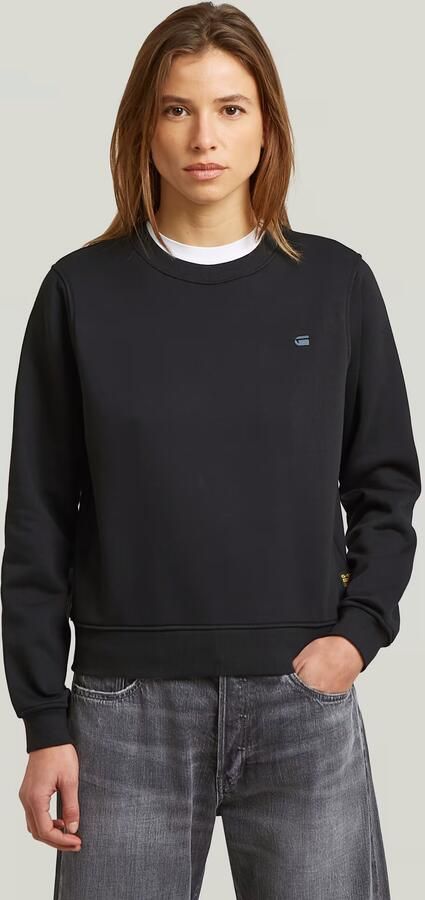 G-Star RAW Logo Crew Sweater Zwart Dames