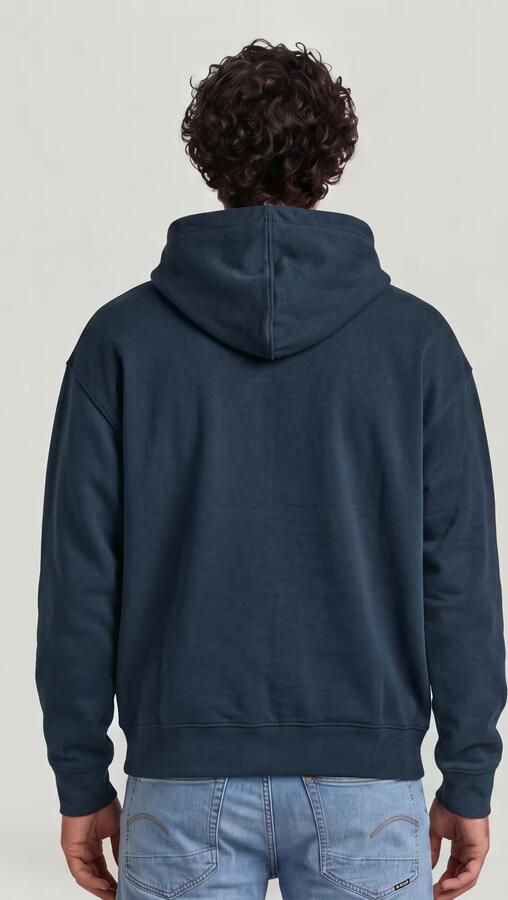 G-Star RAW Logo Hooded Sweat Long Sleeve Donkerblauw Heren - Foto 5