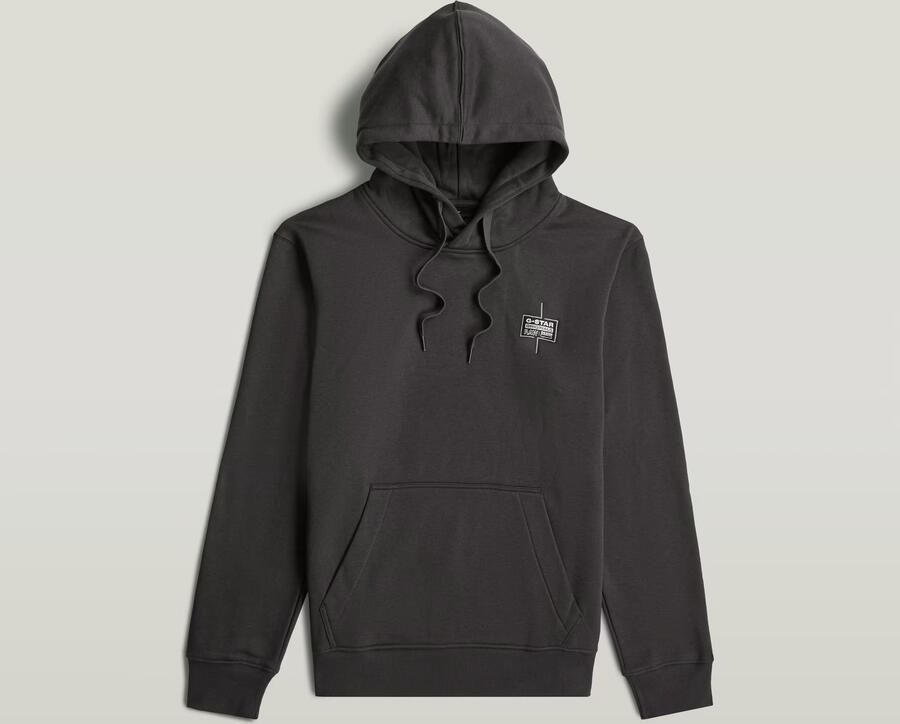 G-Star RAW Logo Hooded Sweat Long Sleeve Grijs Heren