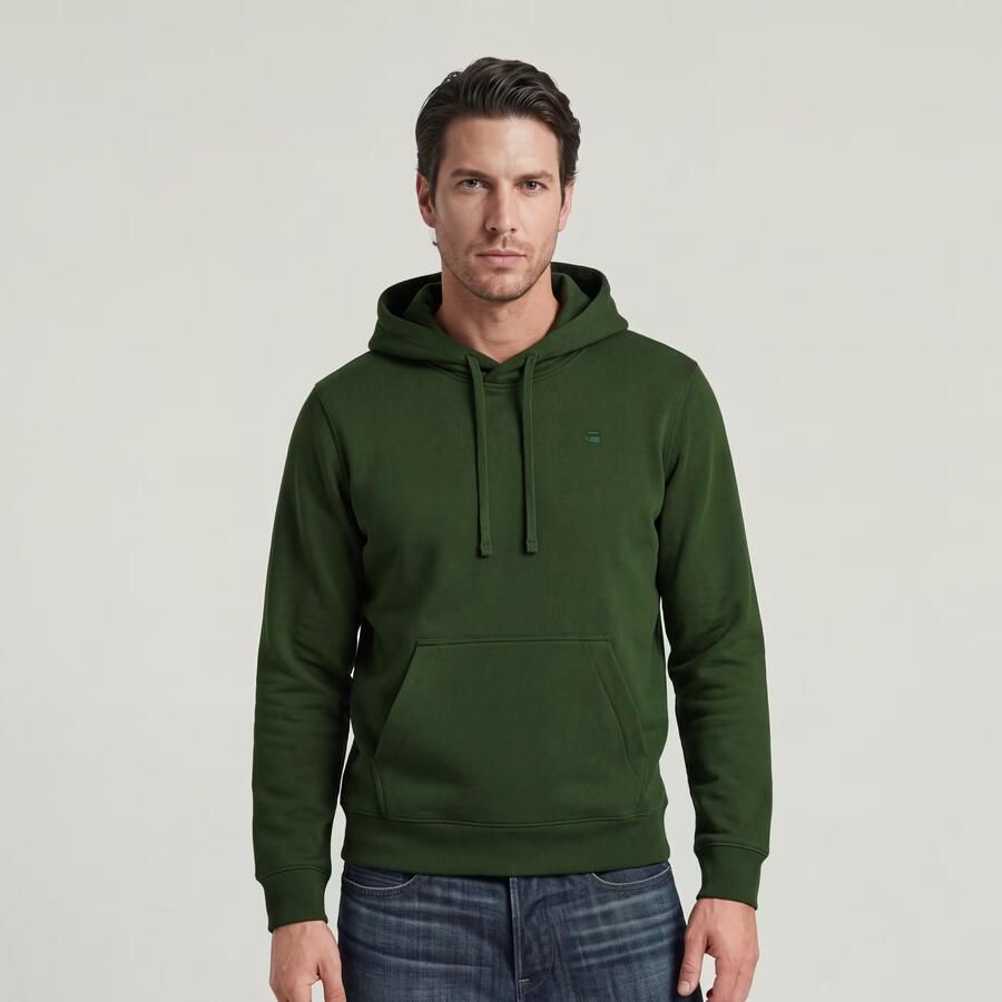 G-Star RAW Logo Hooded Sweater Groen Heren