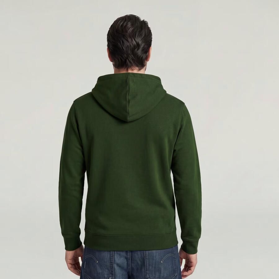G-Star RAW Logo Hooded Sweater Groen Heren - Foto 2
