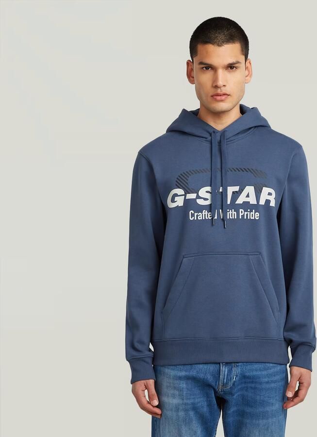 G-Star RAW Logo Hoodie Midden blauw Heren - Foto 7