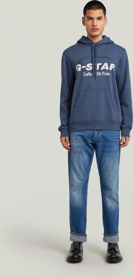 G-Star RAW Logo Hoodie Midden blauw Heren - Foto 6