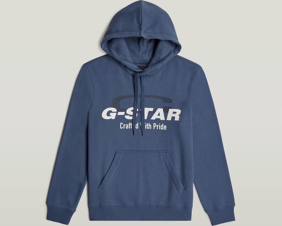 G-Star RAW Logo Hoodie Midden blauw Heren - Foto 3