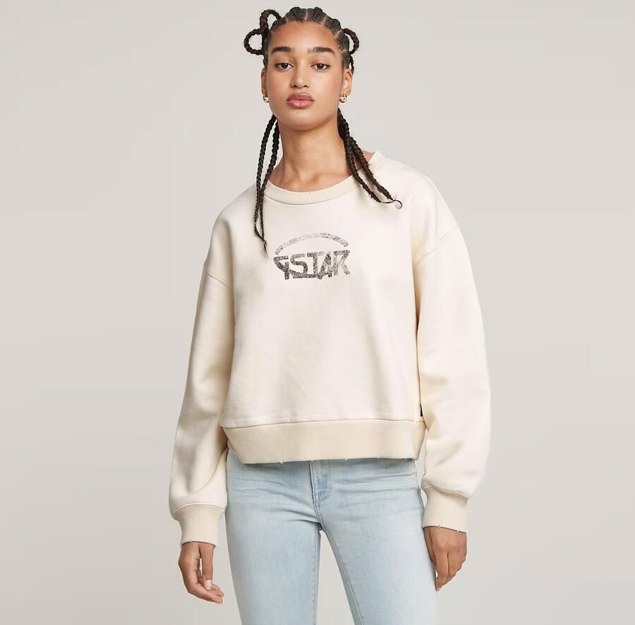 G-Star Logo Loose Sweater voor Vrouwen White Dames - Foto 6