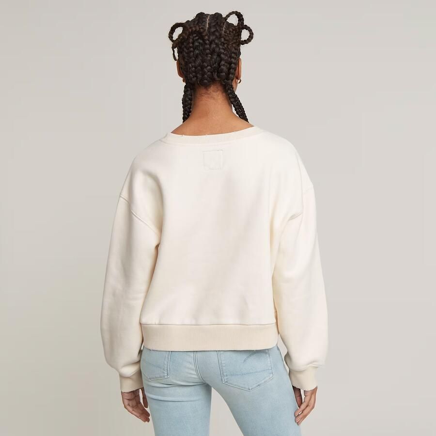 G-Star Logo Loose Sweater voor Vrouwen White Dames