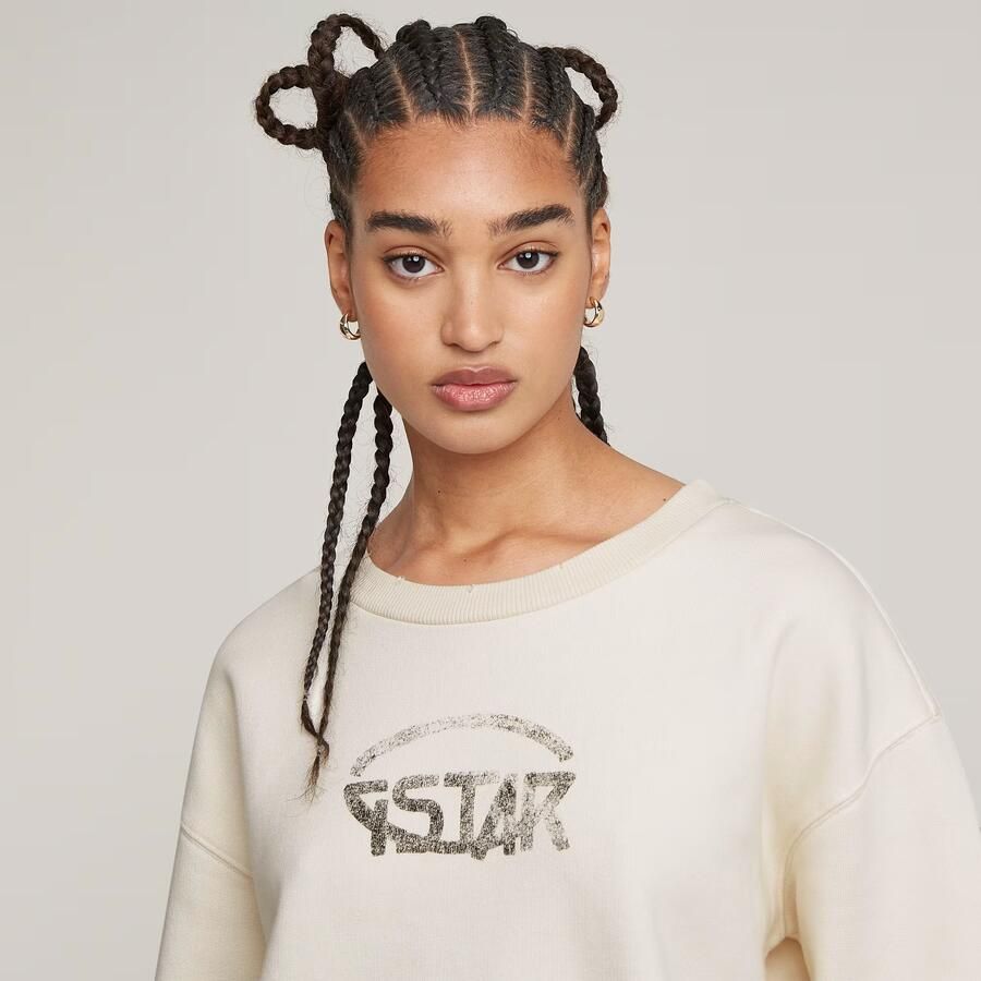 G-Star Logo Loose Sweater voor Vrouwen White Dames - Foto 3