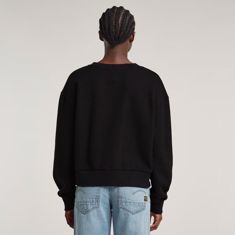 G-Star RAW Logo Loose Sweater Zwart Dames