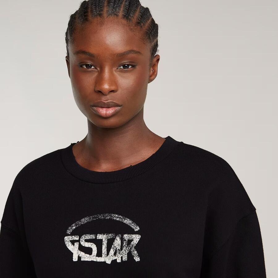 G-Star RAW Logo Loose Sweater Zwart Dames - Foto 4