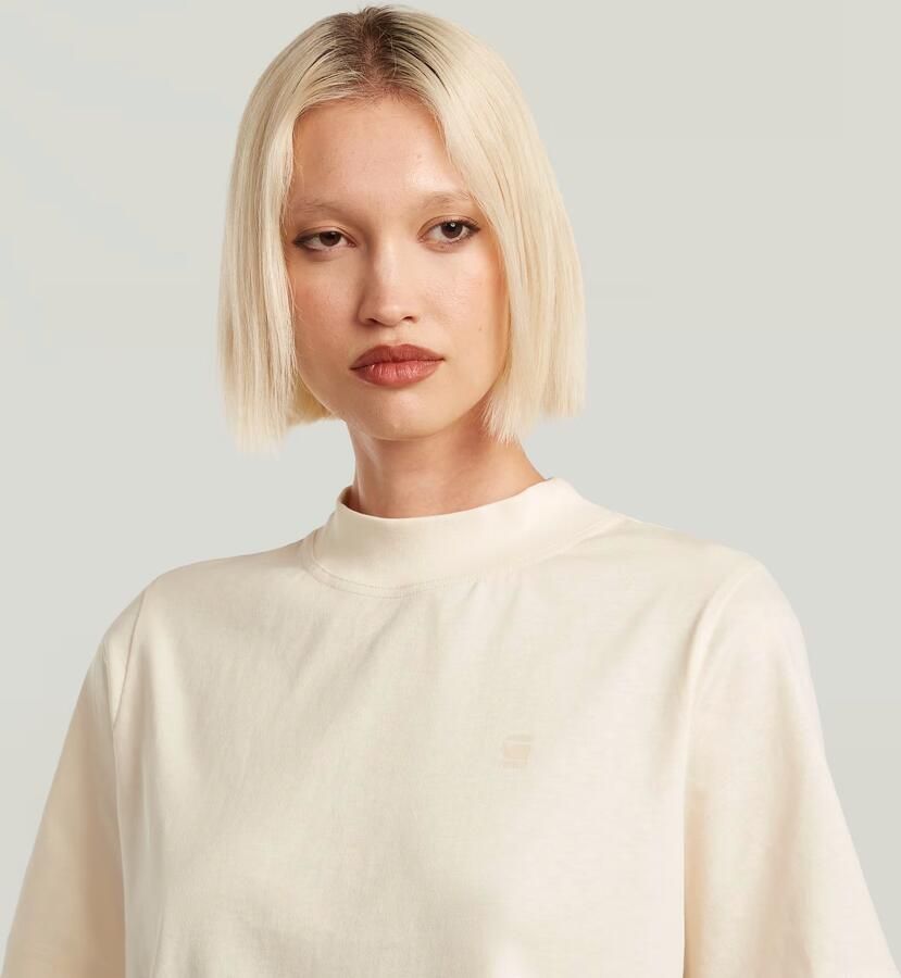 G-Star RAW Logo Mock T-Shirt Beige Dames - Foto 2