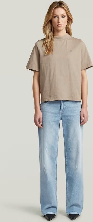 G-Star RAW Logo Mock T-Shirt Beige Dames - Foto 7