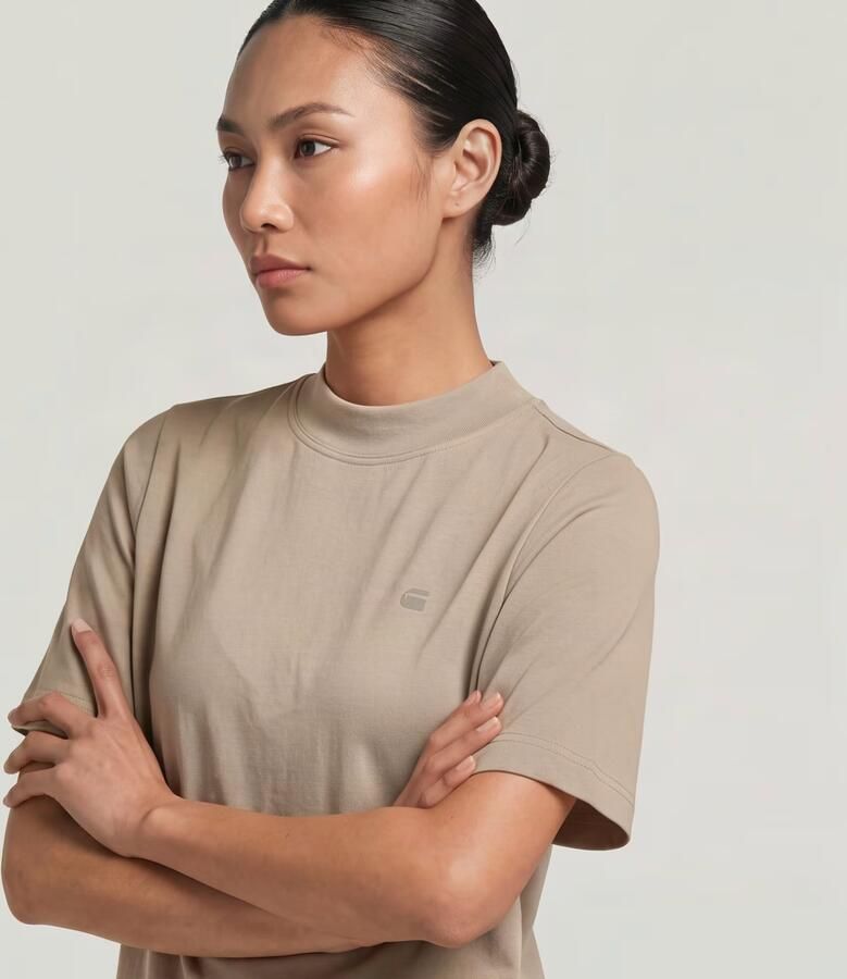G-Star RAW Logo Mock T-Shirt Beige Dames - Foto 3
