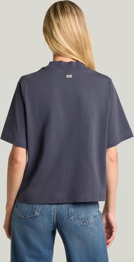 G-Star RAW Logo Mock Top Donkerblauw Dames - Foto 4