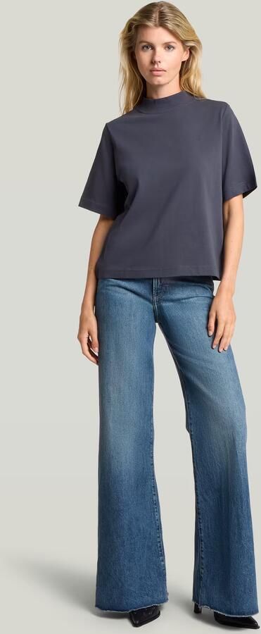G-Star RAW Logo Mock Top Donkerblauw Dames - Foto 5
