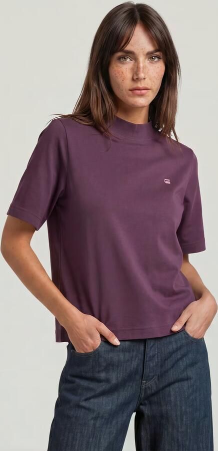 G-Star RAW Logo Mock Top Paars Dames - Foto 5