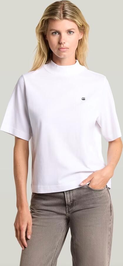G-Star RAW Logo Mock Top Wit Dames