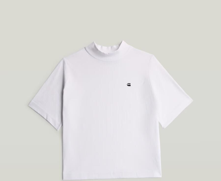G-Star RAW Logo Mock Top Wit Dames - Foto 3