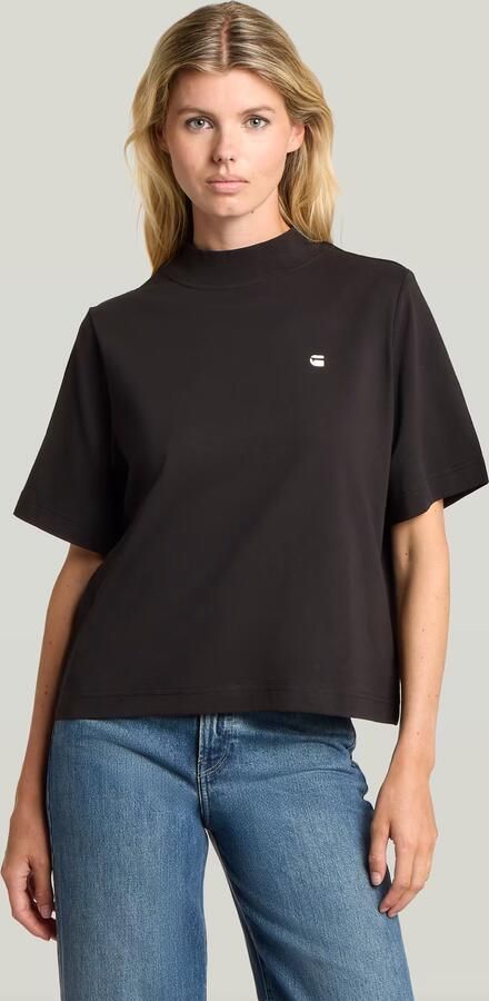 G-Star RAW Logo Mock Top Zwart Dames