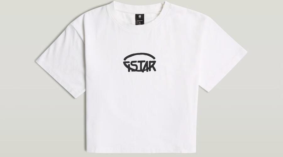 G-Star Logo Cropped Relaxte T-shirt White Dames - Foto 8