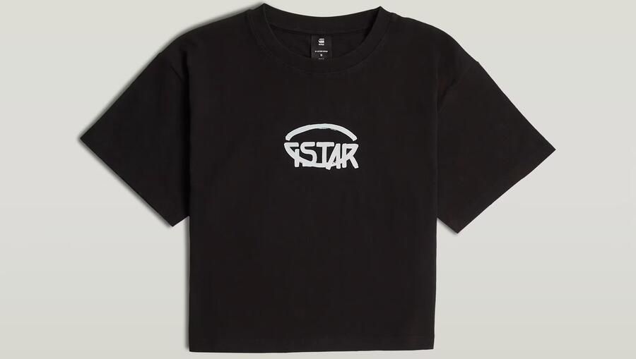 G-Star RAW Logo Relaxed Korte Top Zwart Dames - Foto 7