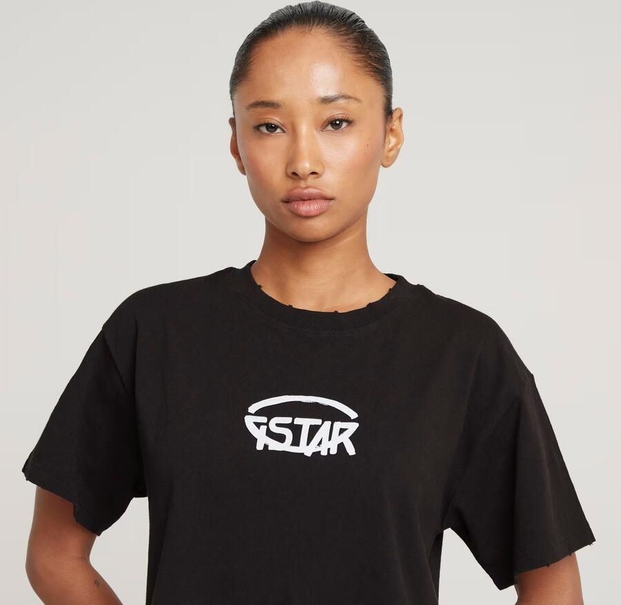 G-Star RAW Logo Relaxed Korte Top Zwart Dames - Foto 3