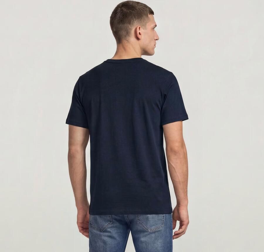 G-Star RAW Logo Slim T-shirt Donkerblauw Heren - Foto 3