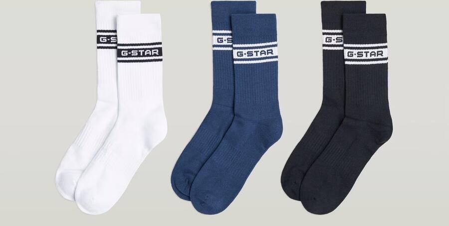 G-Star RAW Logo Sokken 3 Paar Meerkleurig Heren