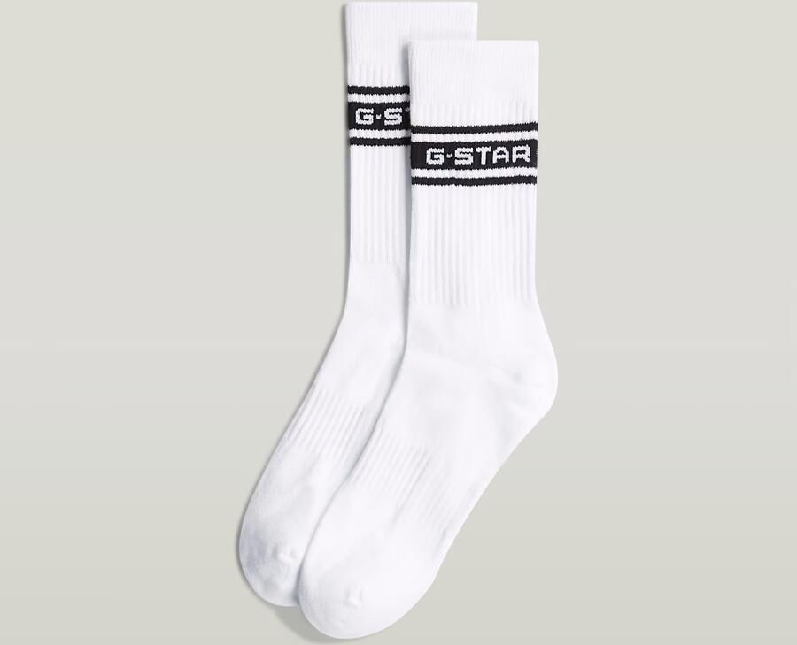 G-Star RAW Logo Sokken 3 Paar Wit Heren - Foto 3