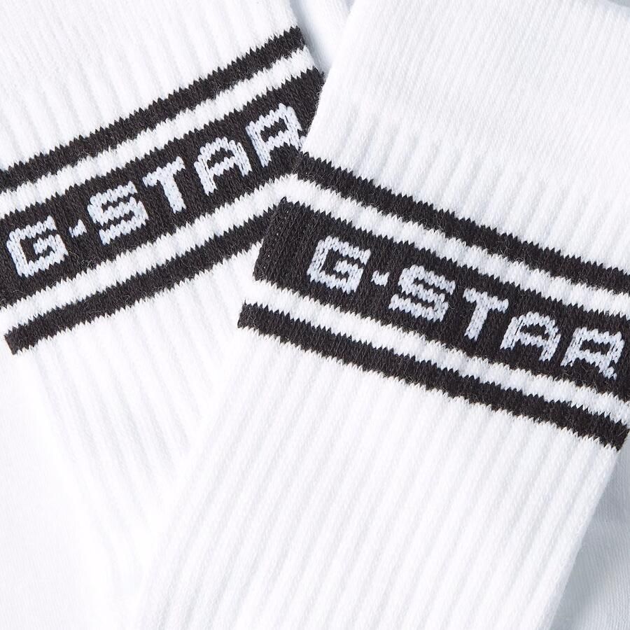 G-Star RAW Logo Sokken 3 Paar Wit Heren - Foto 2