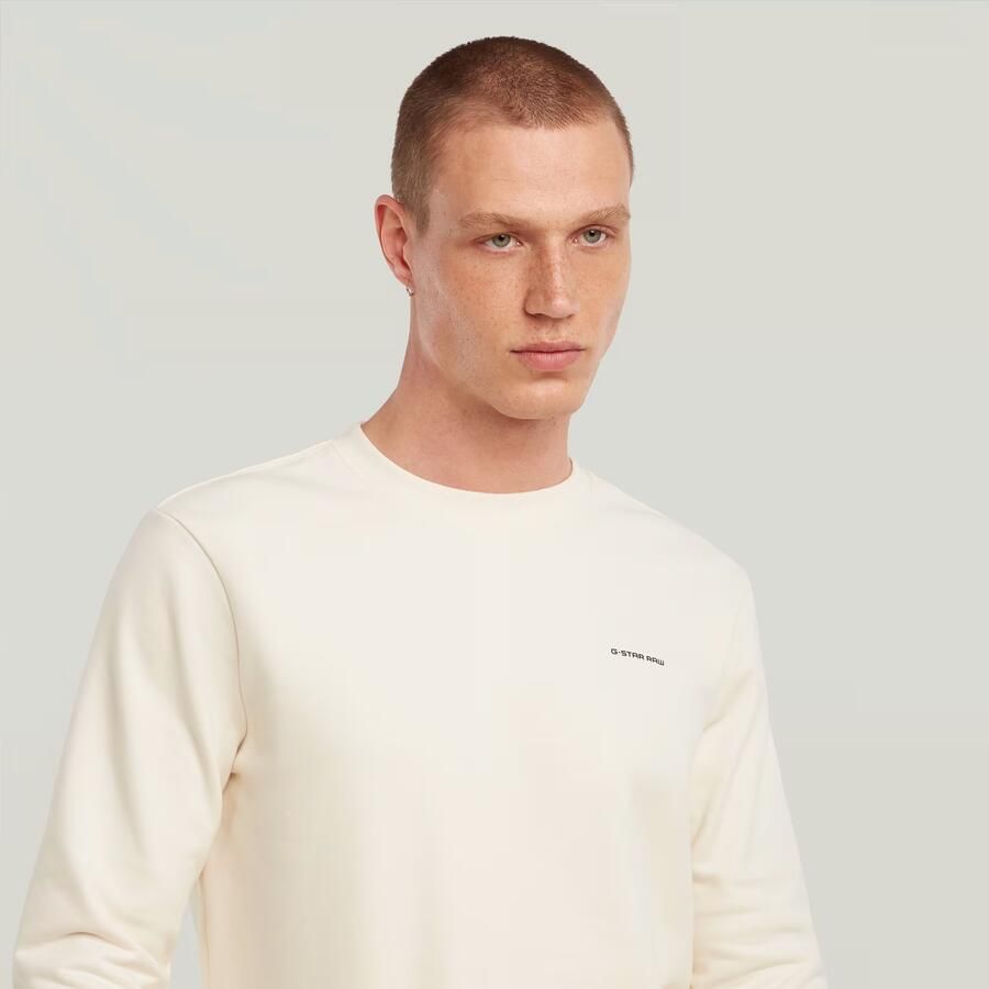 G-Star RAW Logo Sweater Beige Heren - Foto 2