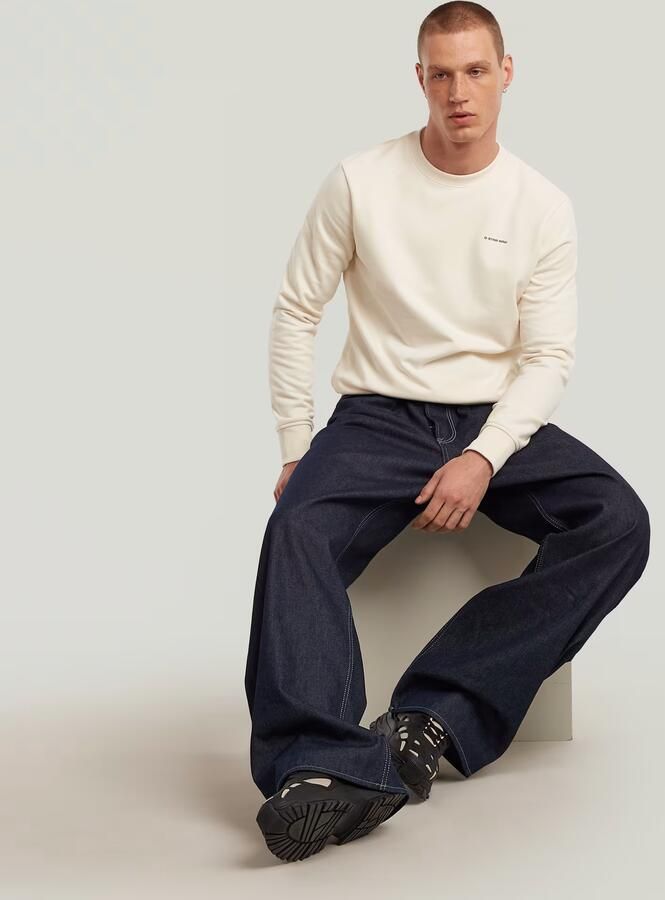 G-Star RAW Logo Sweater Beige Heren - Foto 4