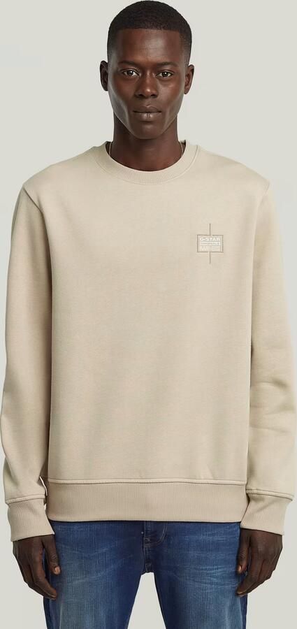 G-Star RAW Logo Sweater Beige Heren - Foto 7