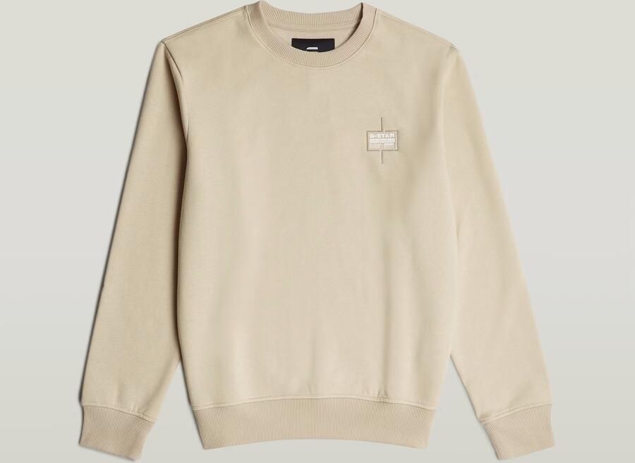 G-Star RAW Logo Sweater Beige Heren - Foto 3