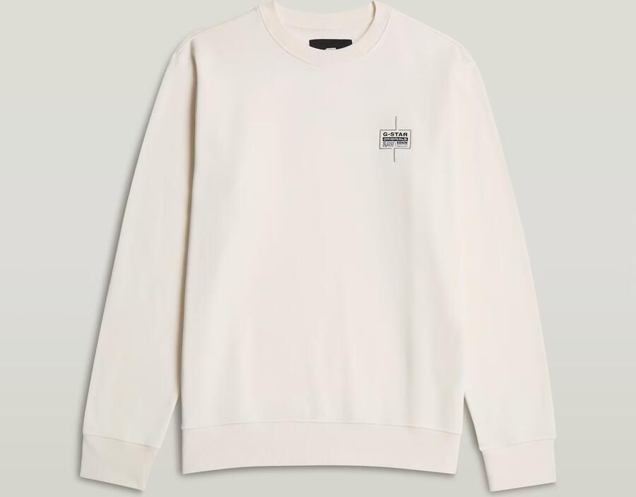 G-Star RAW Logo Sweater Beige Heren - Foto 4