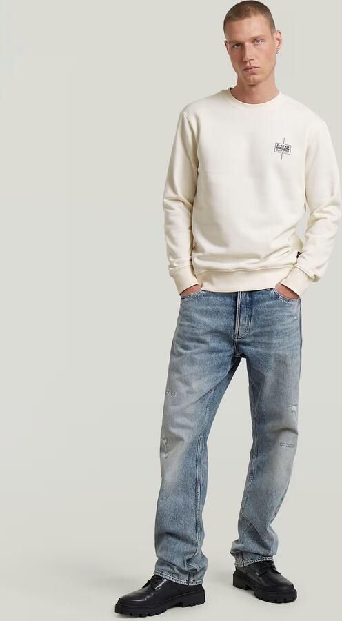 G-Star RAW Logo Sweater Beige Heren - Foto 5