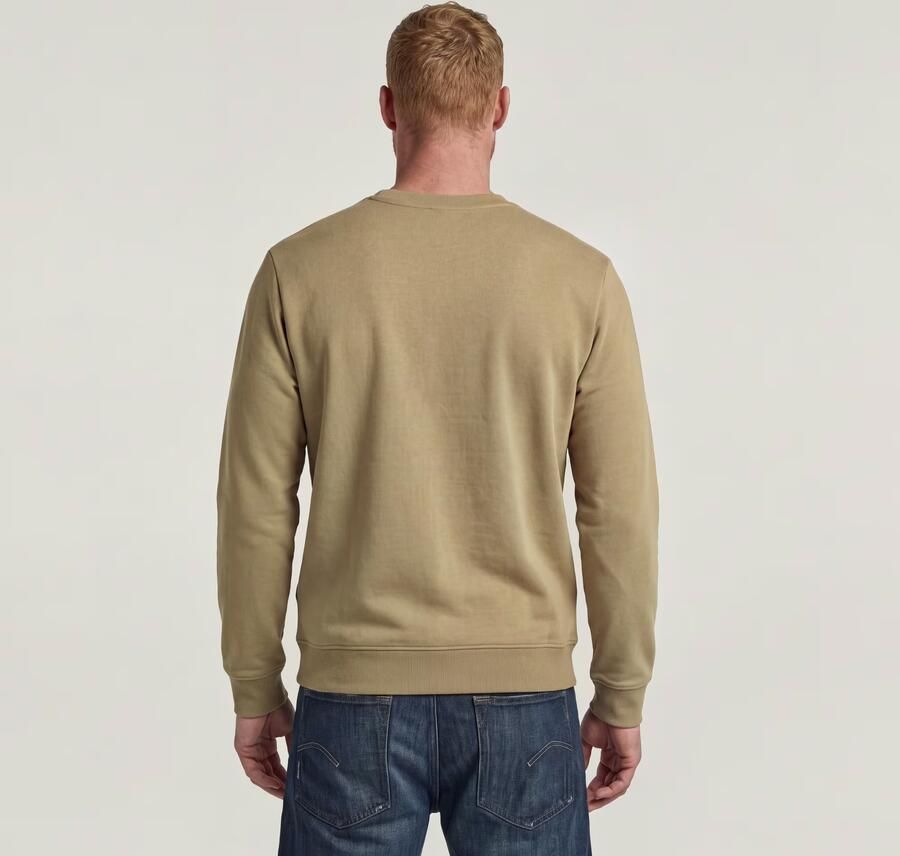 G-Star RAW Logo Sweater Beige Heren - Foto 3