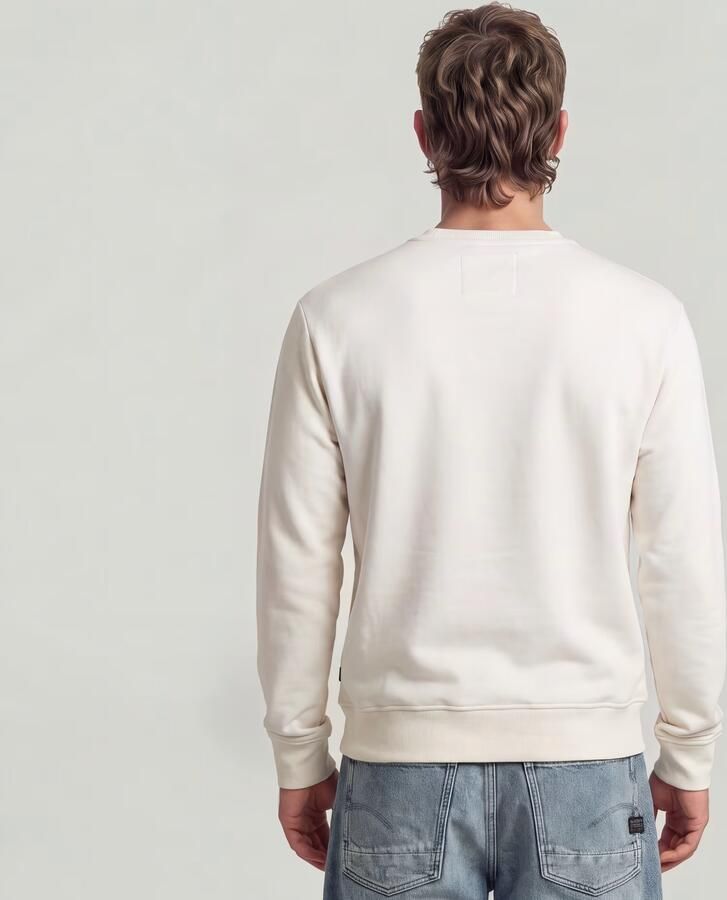 G-Star RAW Logo Sweater Beige Heren - Foto 6
