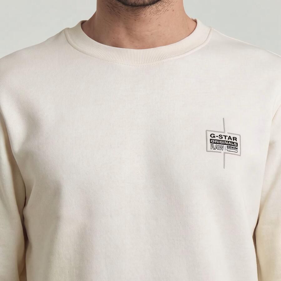G-Star RAW Logo Sweater Beige Heren - Foto 4