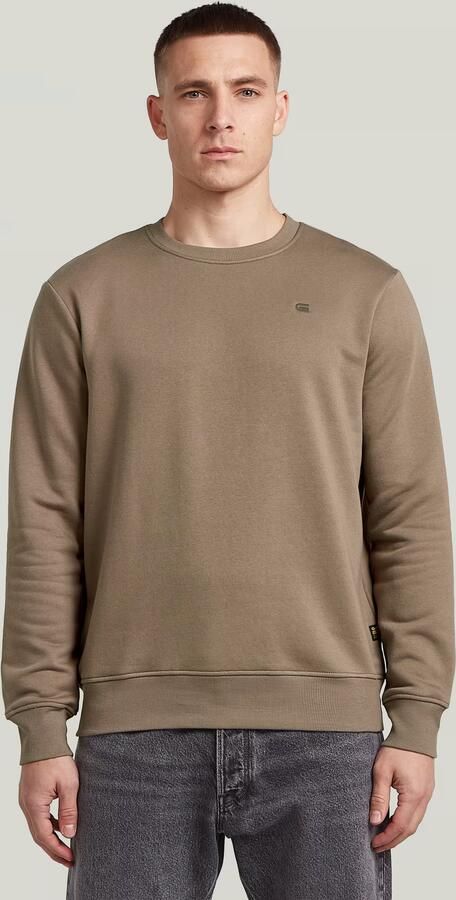 G-Star RAW Logo Sweater Bruin Heren