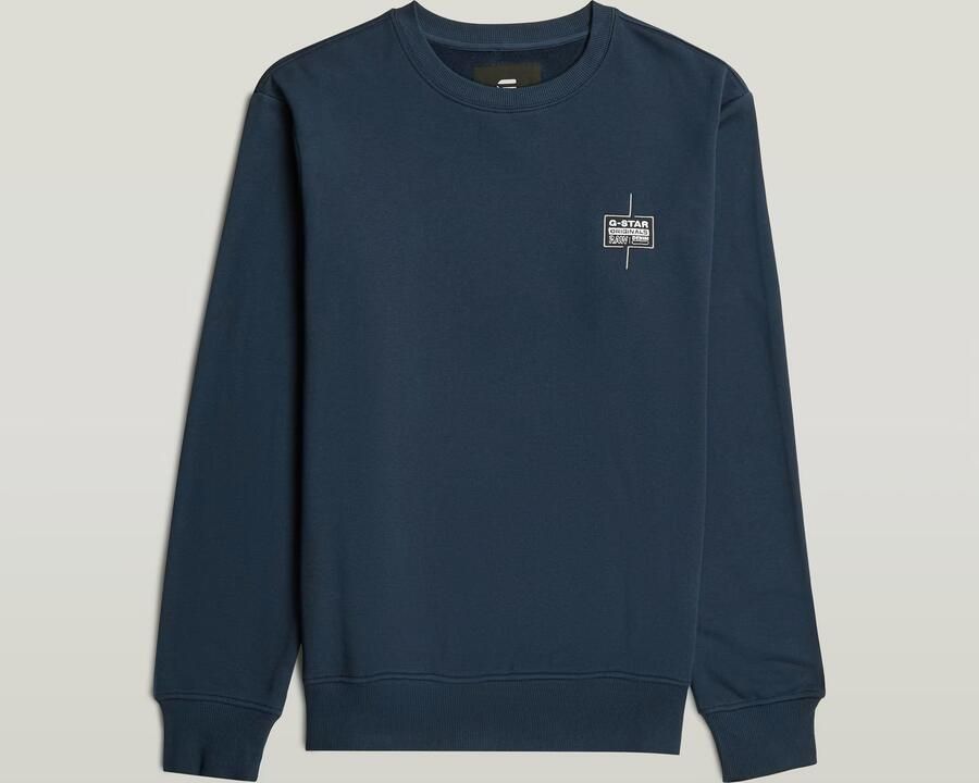 G-Star RAW Logo Sweater Donkerblauw Heren - Foto 4