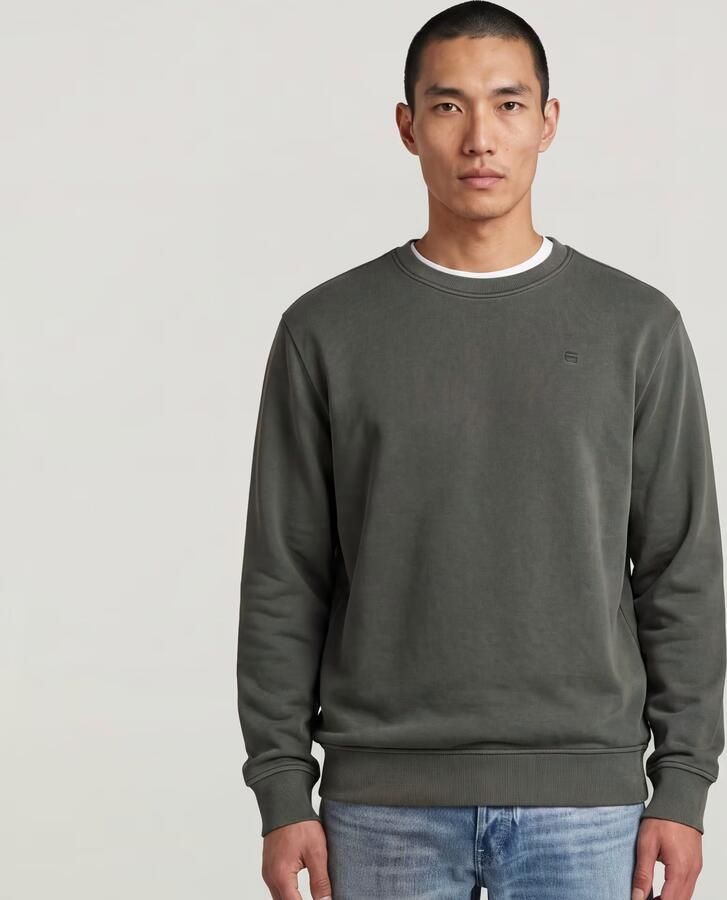 G-Star RAW Logo Sweater Grijs Heren