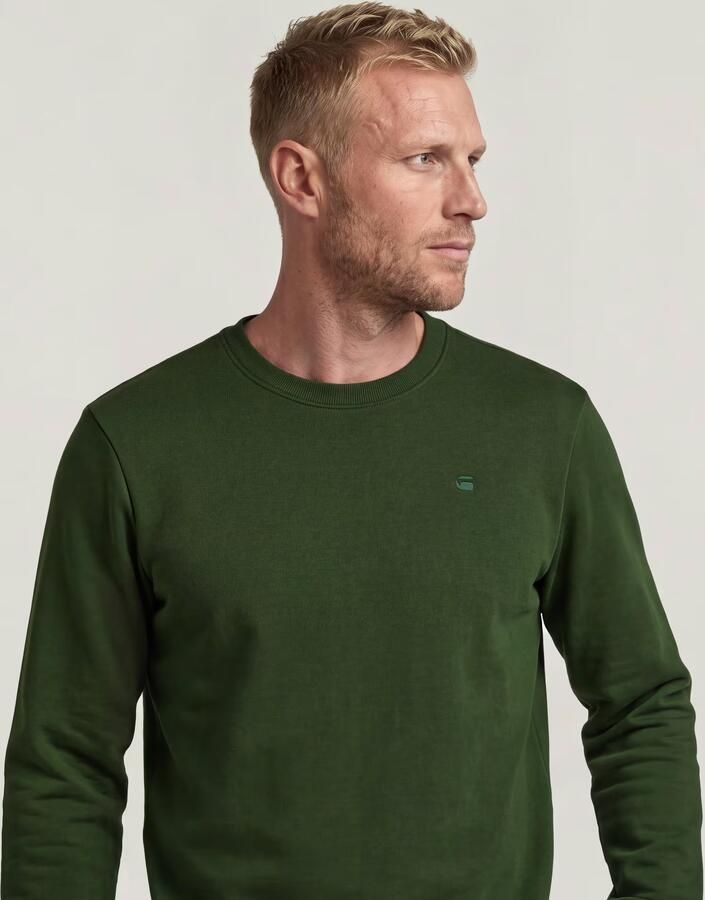 G-Star RAW Logo Sweater Groen Heren - Foto 3