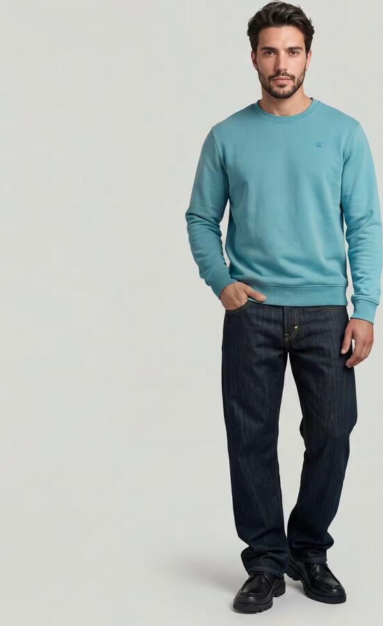 G-Star RAW Logo Sweater Lichtblauw Heren - Foto 4
