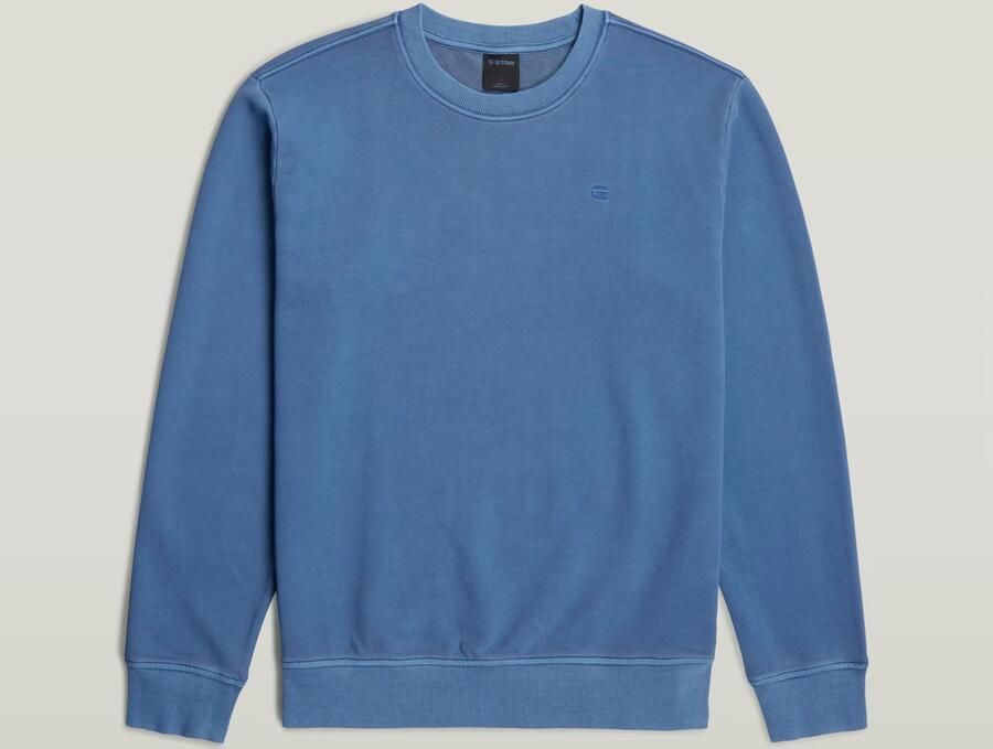 G-Star RAW Logo Sweater Midden blauw Heren