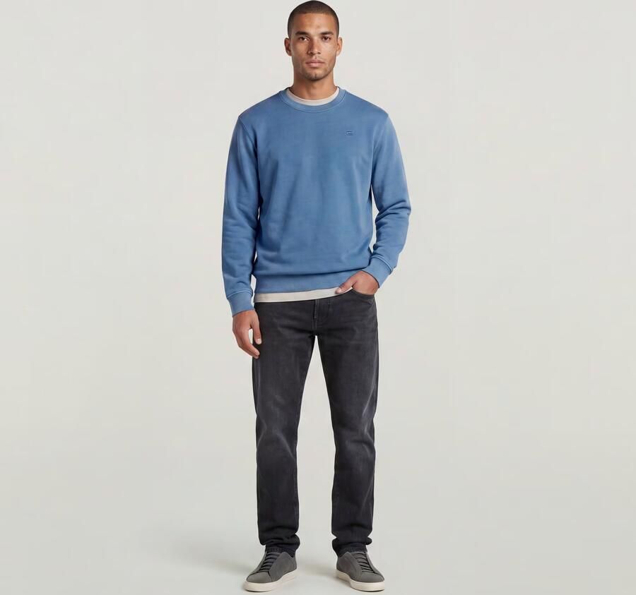 G-Star RAW Logo Sweater Midden blauw Heren - Foto 3