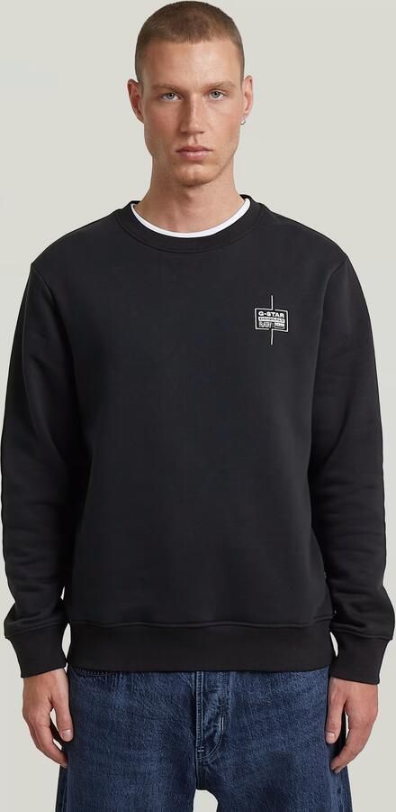 G-Star RAW Logo Sweater Zwart Heren