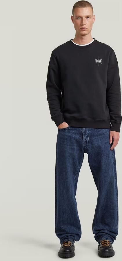 G-Star RAW Logo Sweater Zwart Heren - Foto 7
