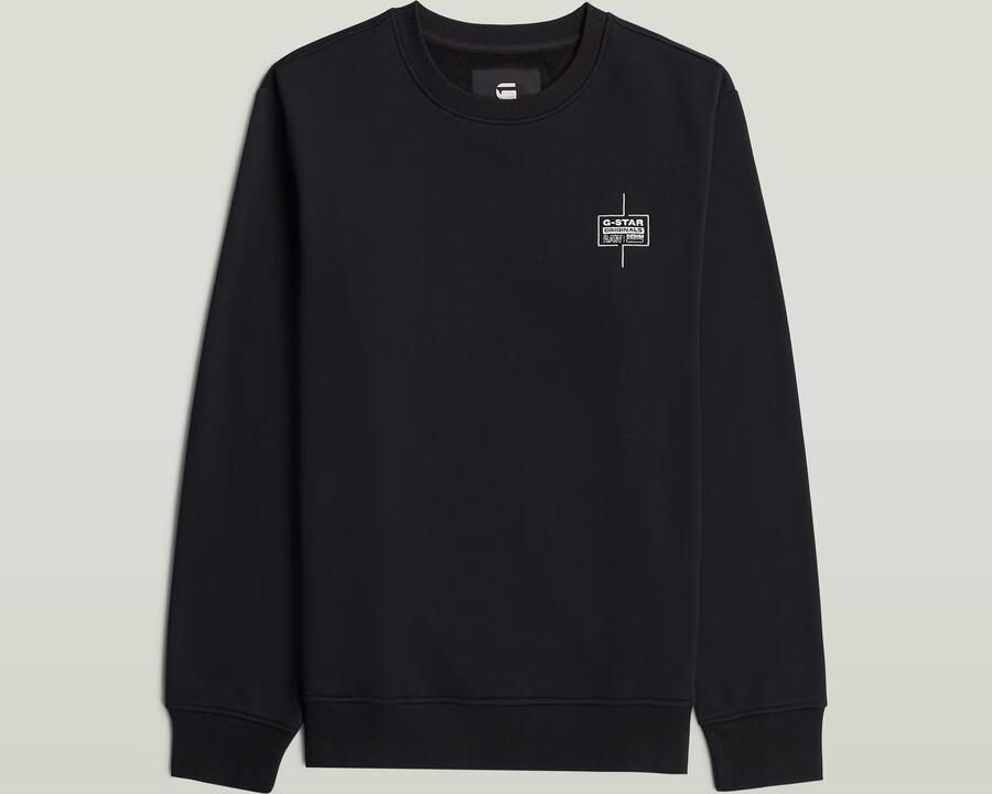 G-Star RAW Logo Sweater Zwart Heren - Foto 4