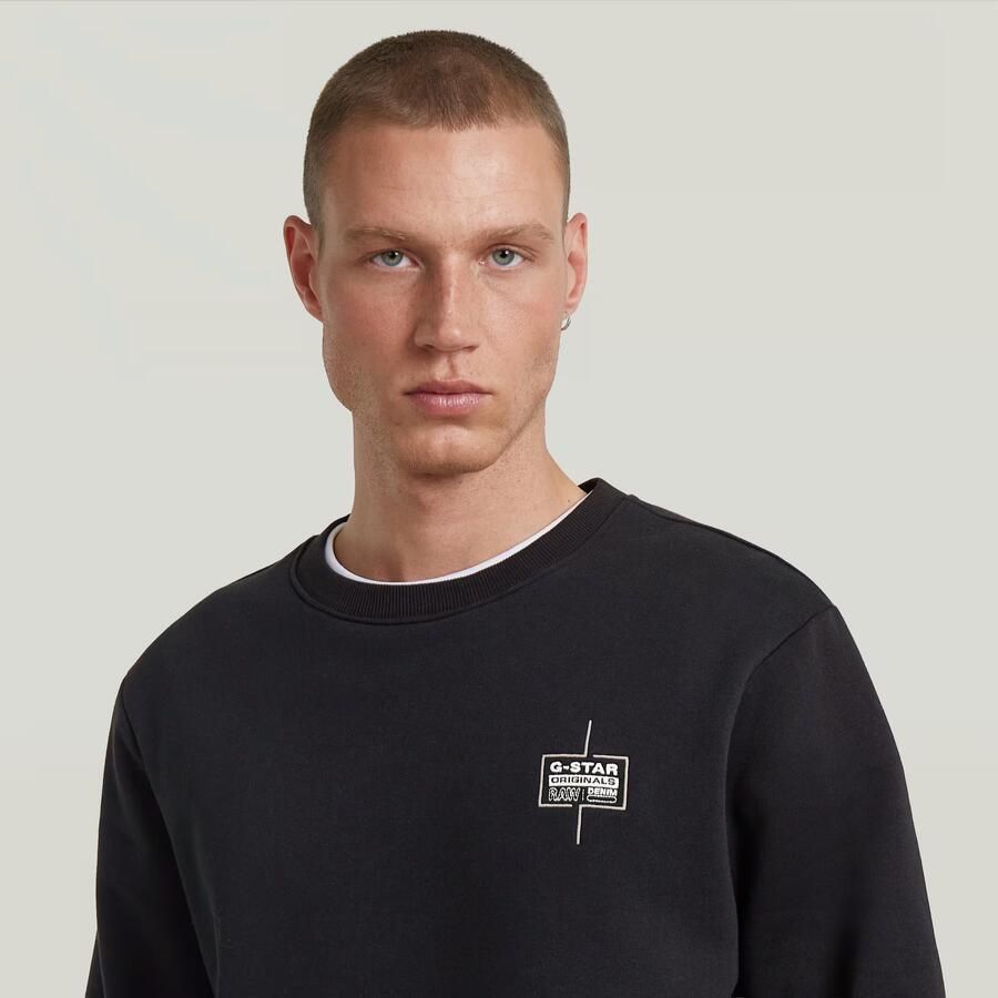 G-Star RAW Logo Sweater Zwart Heren - Foto 2