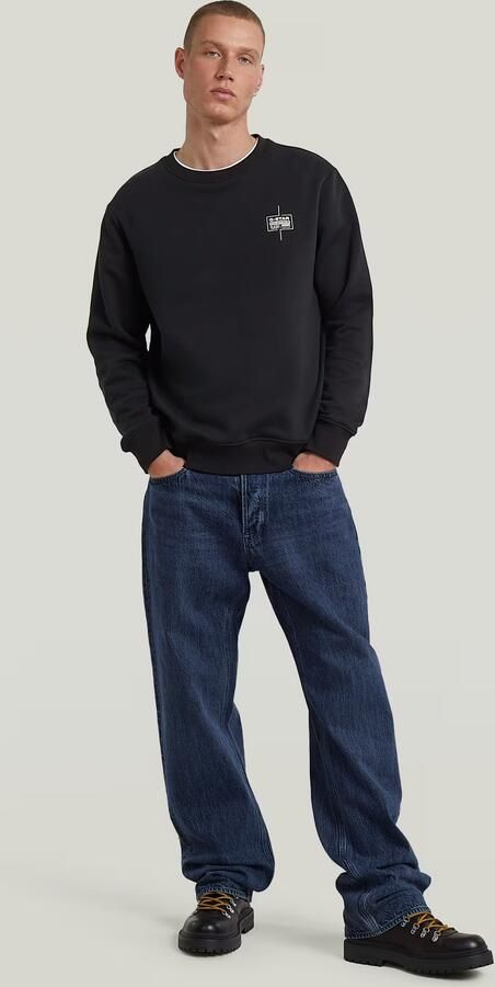 G-Star RAW Logo Sweater Zwart Heren - Foto 6